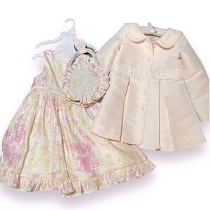 Catherine Malandrino 3 Piece Matching Outfit Jacket, Dress, & Purse Pink Size 5